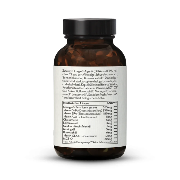 Sunday Natural Omega 3 Komplex vegan DHA EPA ALA GLA 640mg pro Kapsel - Image 2
