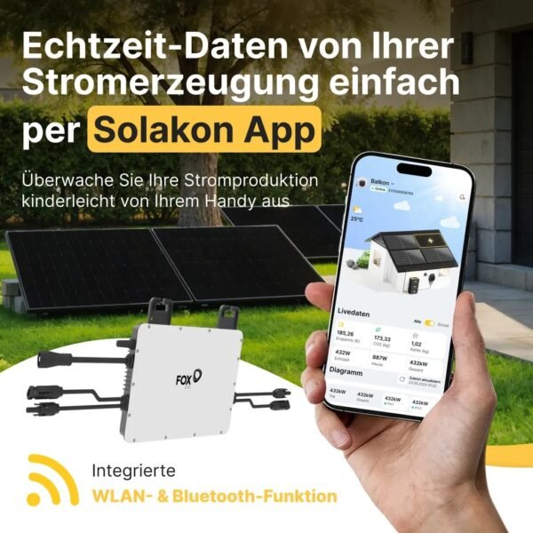 Balkonkraftwerk 2000W/800W Solaranlage Steckerfertig Komplettset Photovoltaik Anlage 800W - Image 5